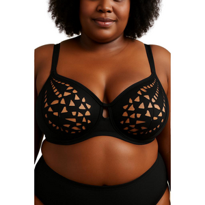 Swimsuits for All NWT Rose Gold and Black Plus Size Bikini Top Plus Size 22